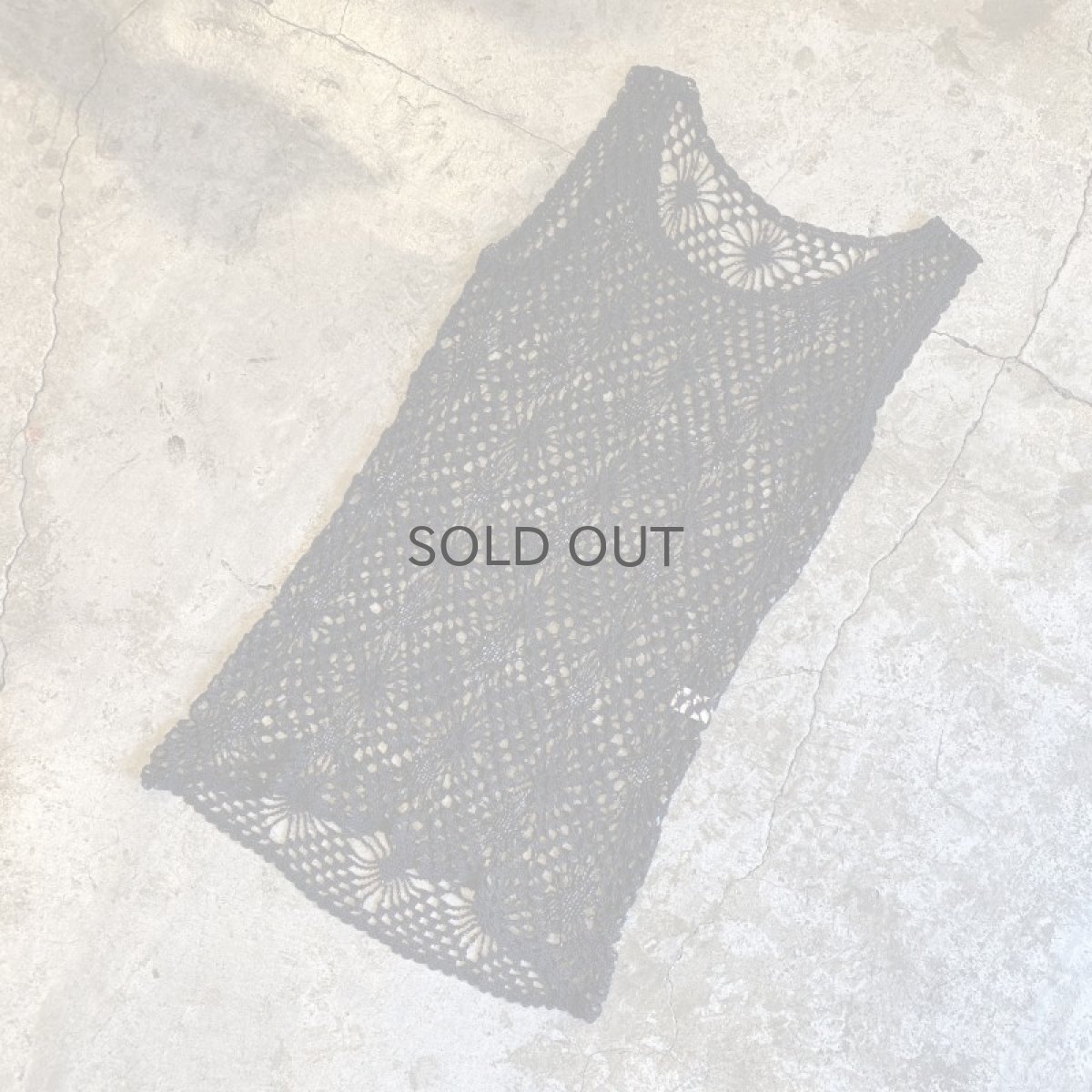 画像4: CROCHET BEADS DESIGN BLACK COLOR N/S TOPS / Ladies M (4)