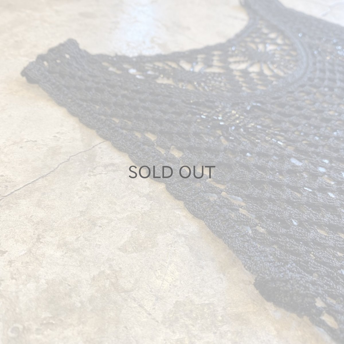 画像9: CROCHET BEADS DESIGN BLACK COLOR N/S TOPS / Ladies M (9)