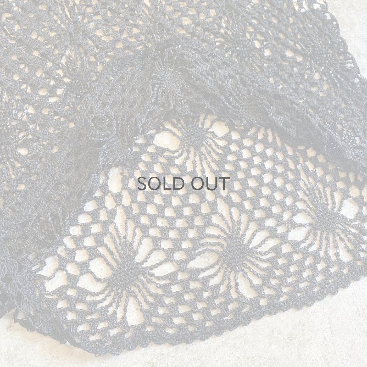 画像8: CROCHET BEADS DESIGN BLACK COLOR N/S TOPS / Ladies M (8)