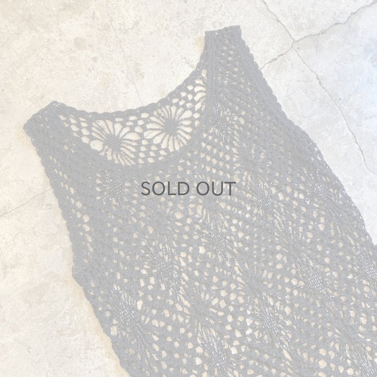 画像3: CROCHET BEADS DESIGN BLACK COLOR N/S TOPS / Ladies M (3)