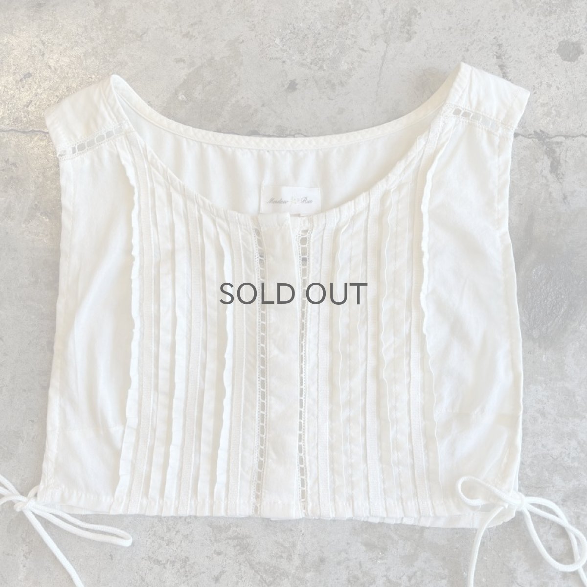 画像5: FRONT PLEATS SIDE RIBBON DESIGN SHORT VEST / Ladies XS(36) (5)