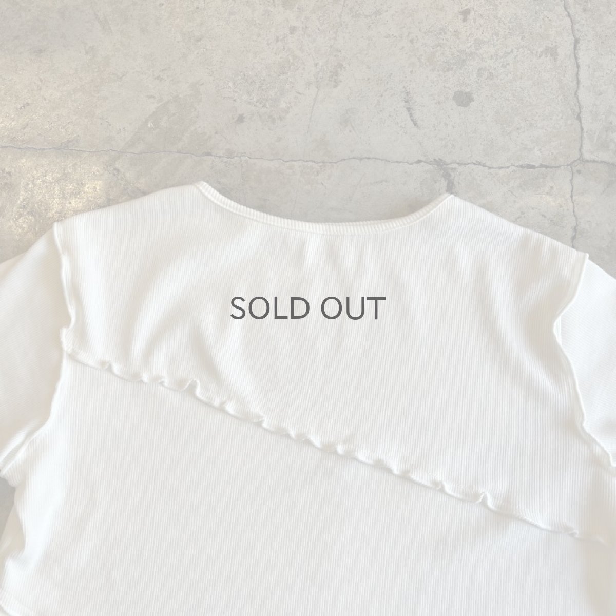 画像8: OUT STITCH LINE DESIGN RIB S/S TOPS / Ladies M (8)