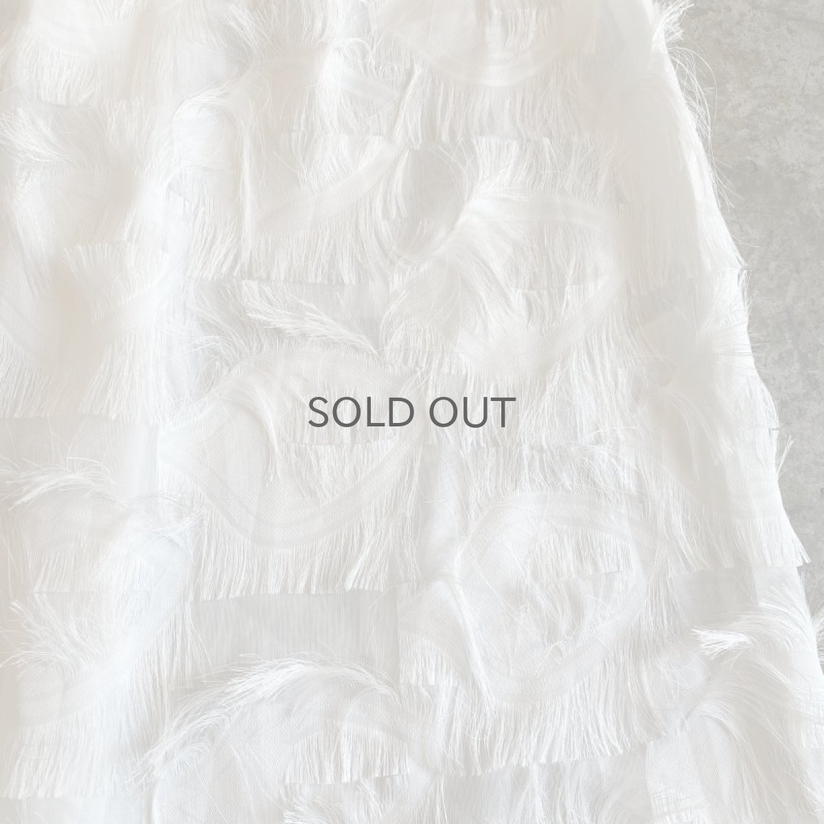 画像7: WHITE COLOR FEATHER FRINGE DESIGN SHEER SKIRT / W24~W29 (7)