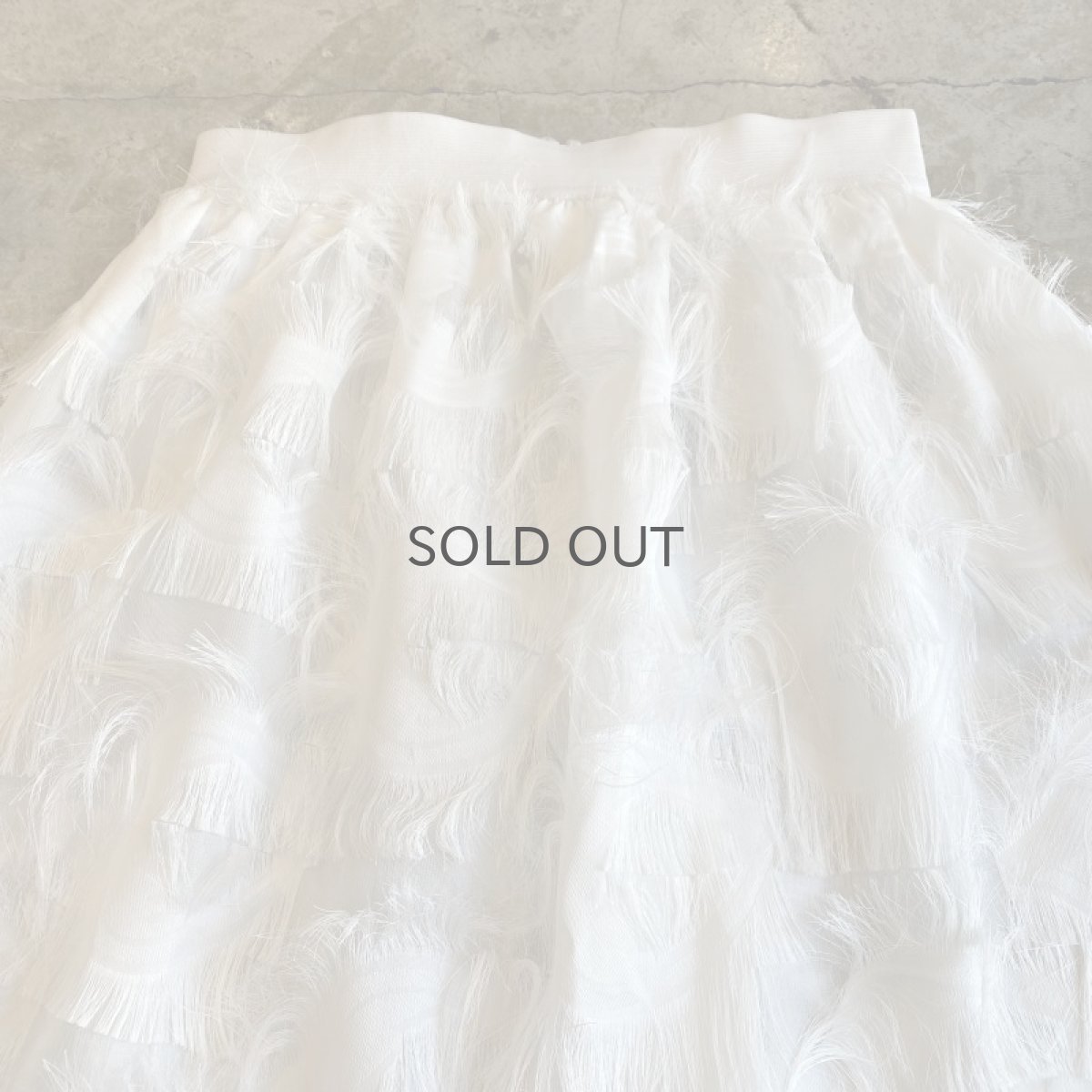 画像6: WHITE COLOR FEATHER FRINGE DESIGN SHEER SKIRT / W24~W29 (6)