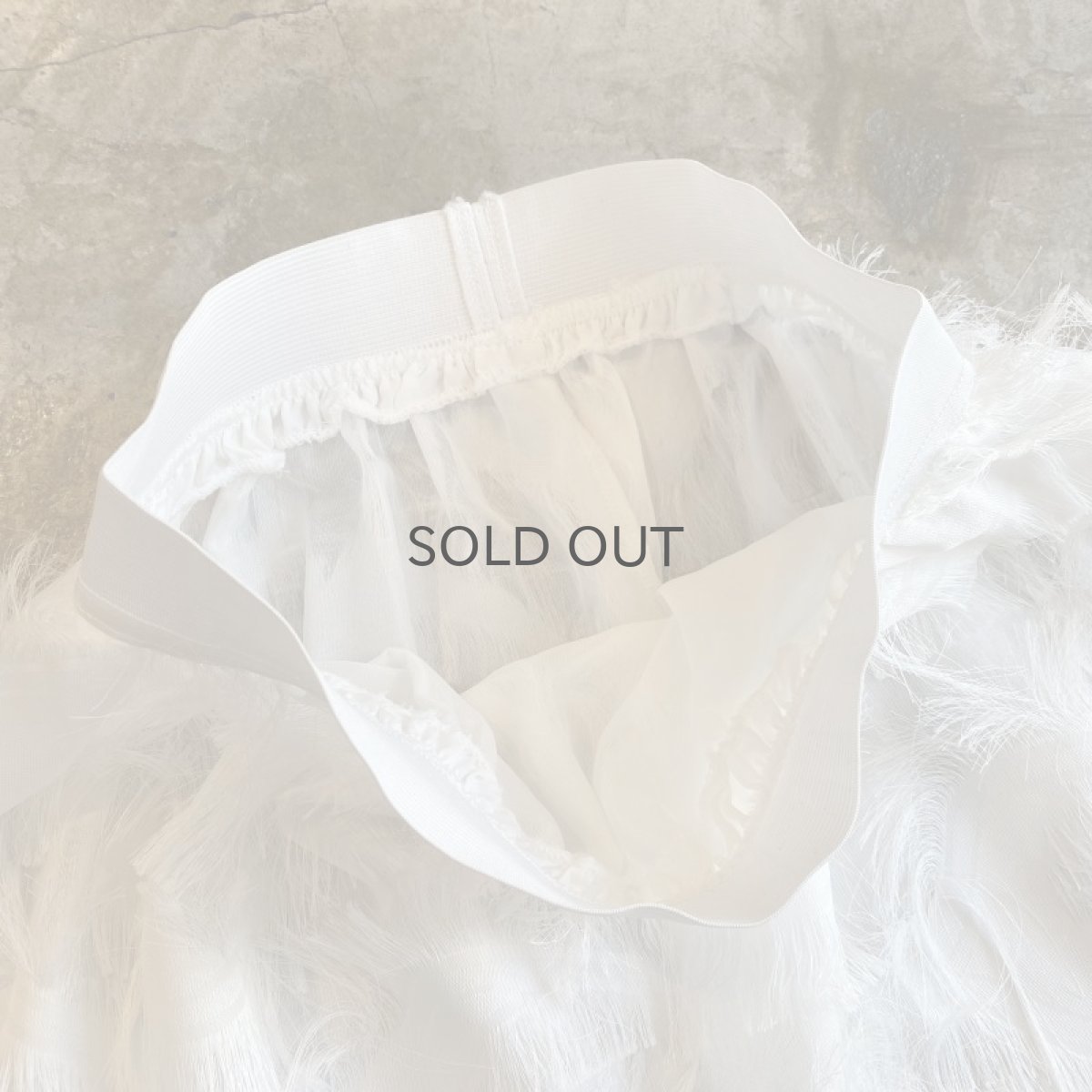 画像9: WHITE COLOR FEATHER FRINGE DESIGN SHEER SKIRT / W24~W29 (9)