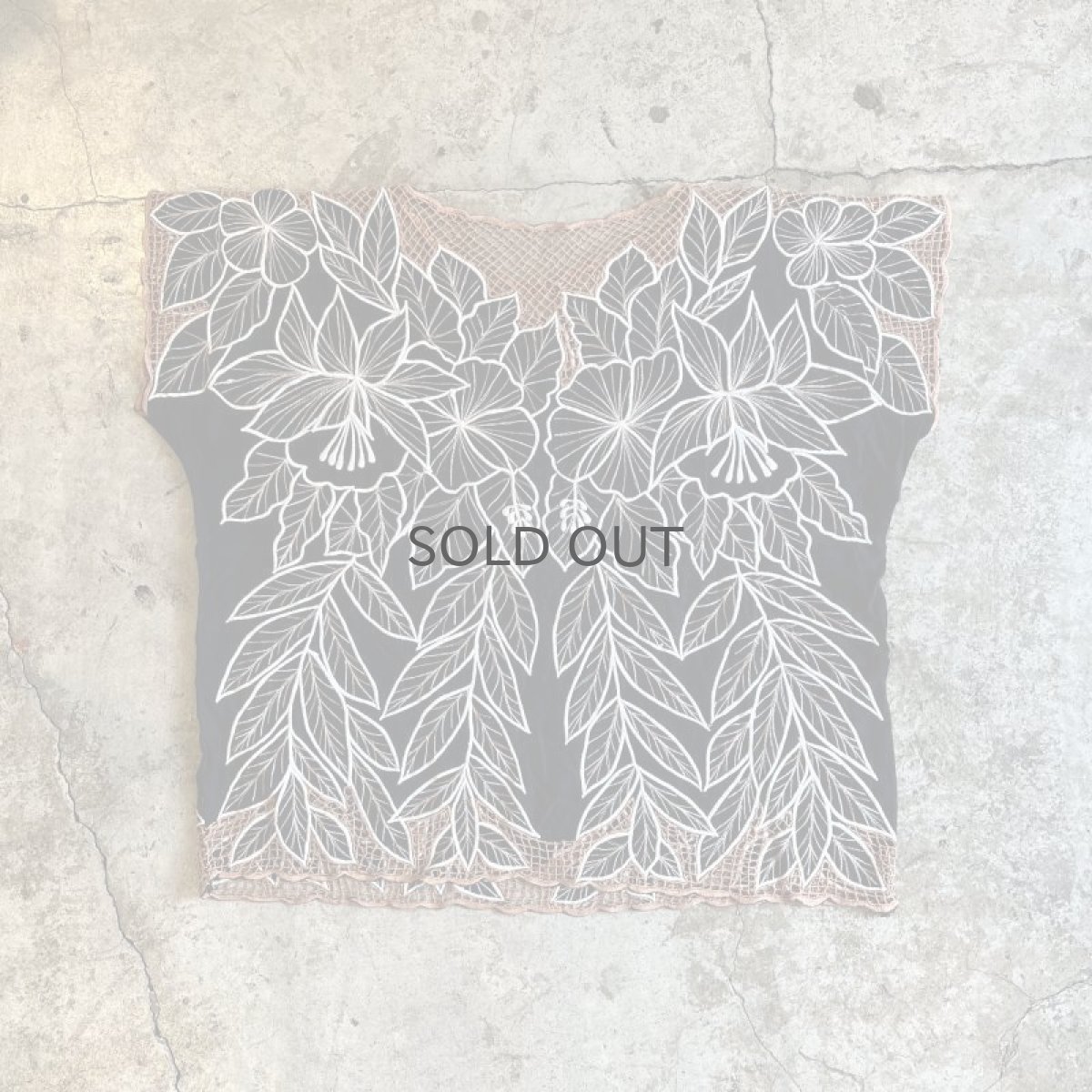 画像2: ALL OVER FLOWER EMBROIDERY DESIGN S/S TOPS / Ladies L (2)