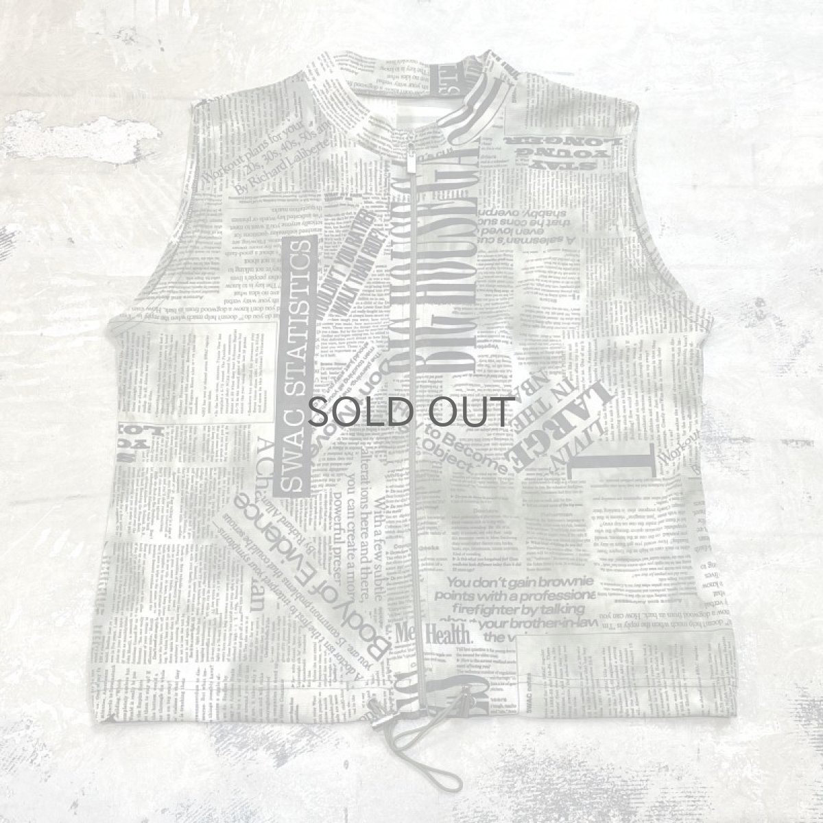 画像1: ALL OVER LETTER PATTERN ZIP UP N/S TOPS / Mens M (1)