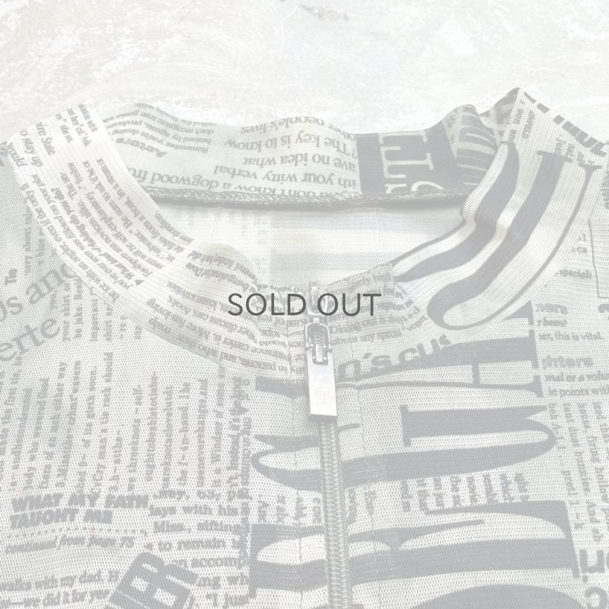 画像11: ALL OVER LETTER PATTERN ZIP UP N/S TOPS / Mens M (11)