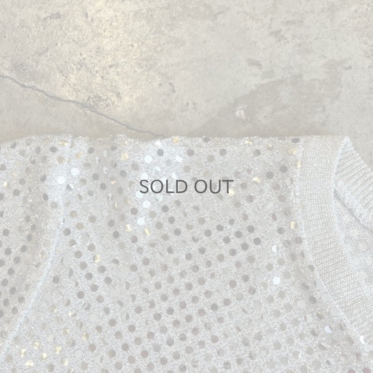 画像8: ALL OVER SILVER COLOR SEQUIN DESIGN S/S TOPS / Ladies M(S) / MADE IN USA (8)