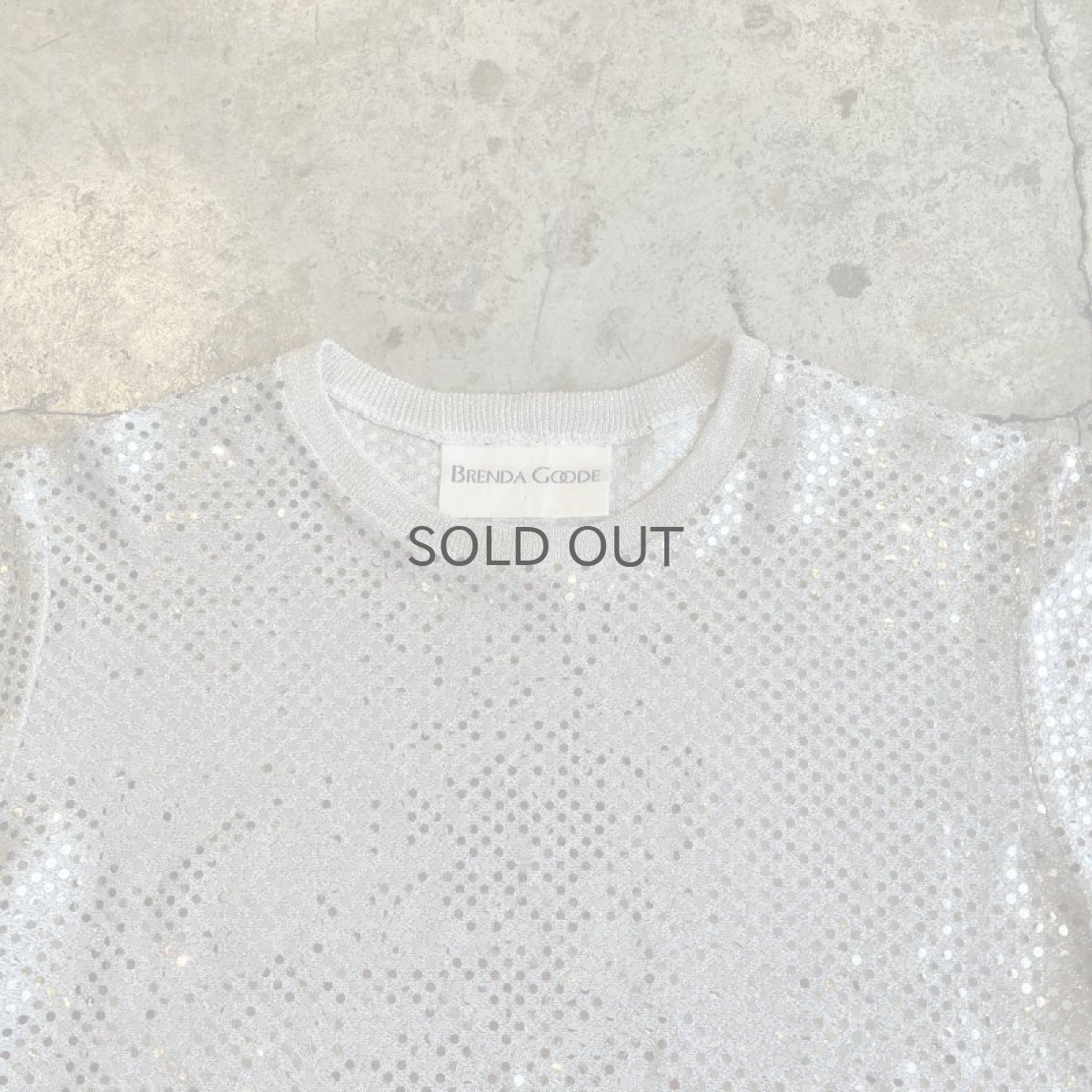 画像7: ALL OVER SILVER COLOR SEQUIN DESIGN S/S TOPS / Ladies M(S) / MADE IN USA (7)