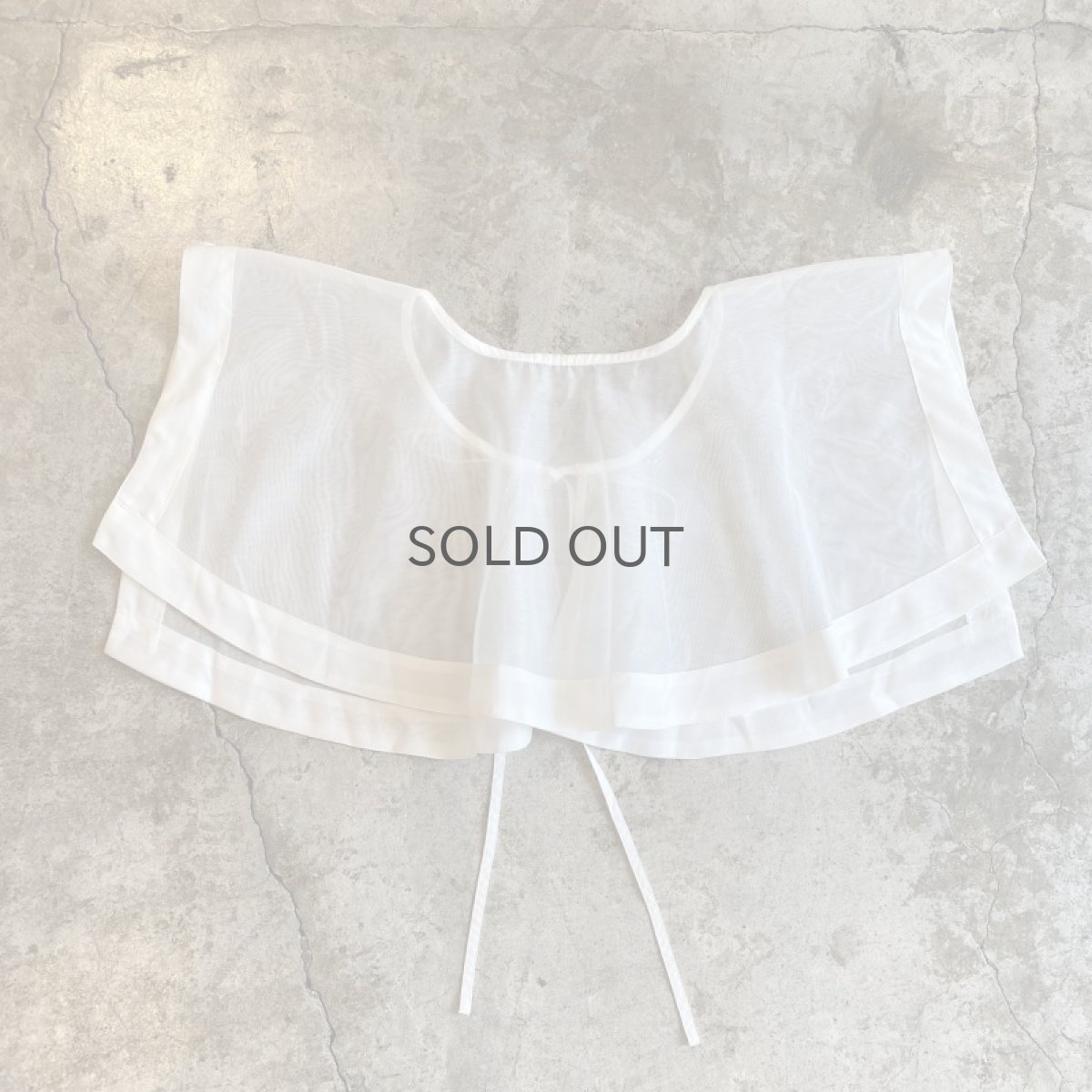 画像2: WHITE COLOR SHEER DESIGN COLLAR / Ladies M (2)