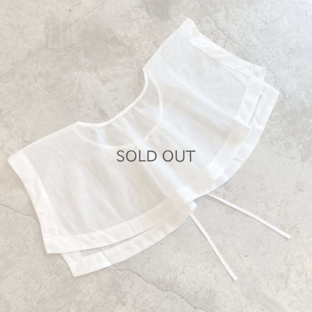 画像9: WHITE COLOR SHEER DESIGN COLLAR / Ladies M (9)