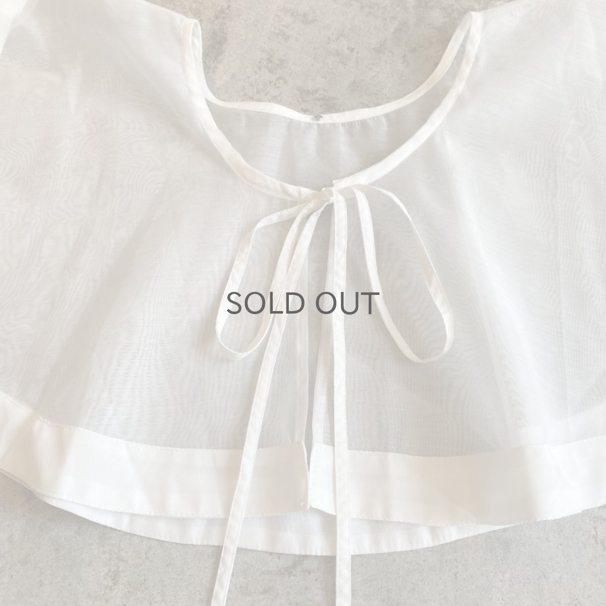 画像5: WHITE COLOR SHEER DESIGN COLLAR / Ladies M (5)