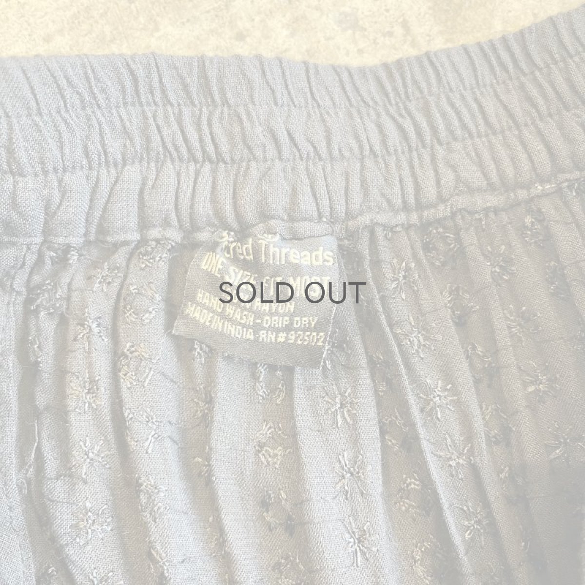 画像10: PATCHWORK BORDER PATTERN DESIGN GATHER FLARE SKIRT / W28~35 (10)