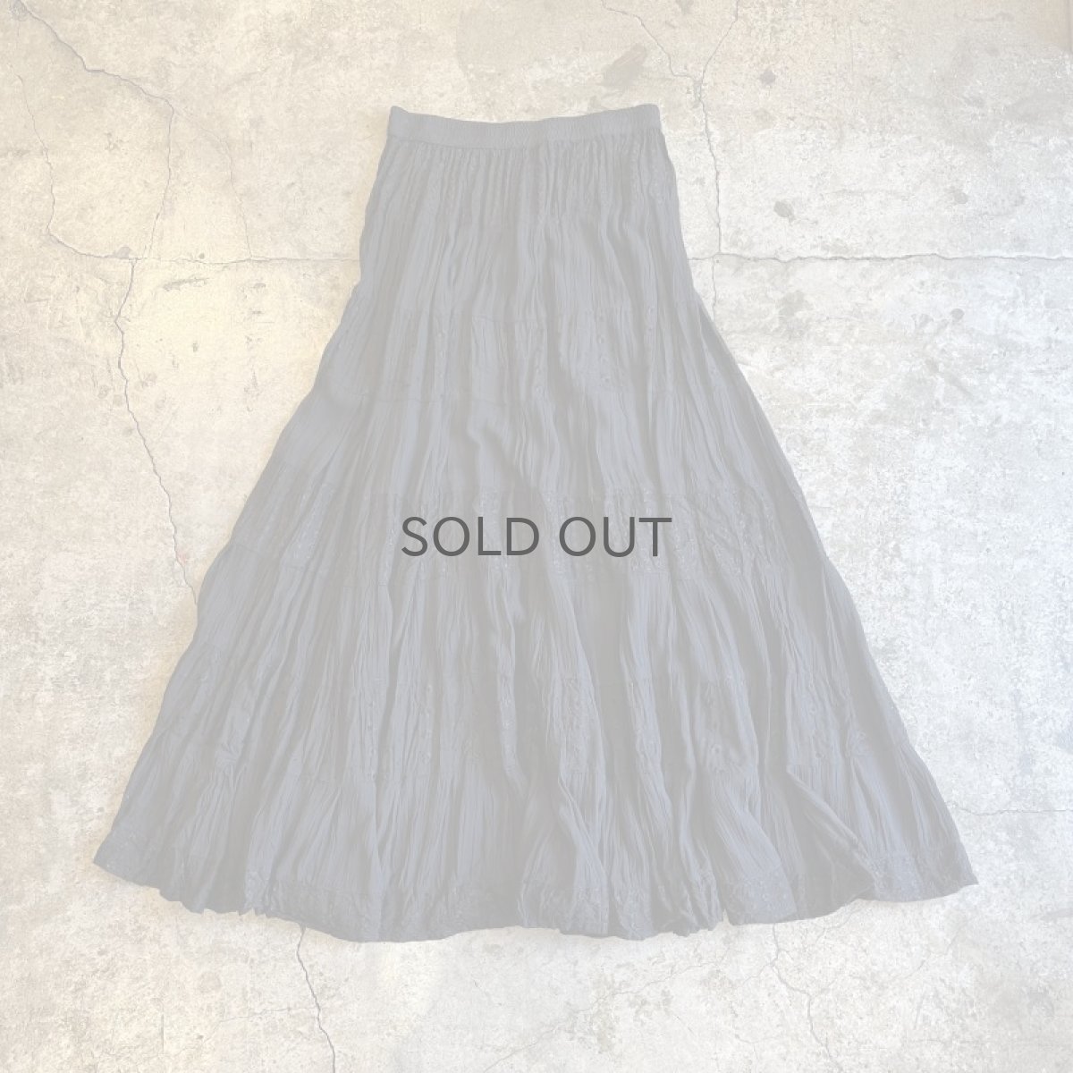 画像2: PATCHWORK BORDER PATTERN DESIGN GATHER FLARE SKIRT / W28~35 (2)