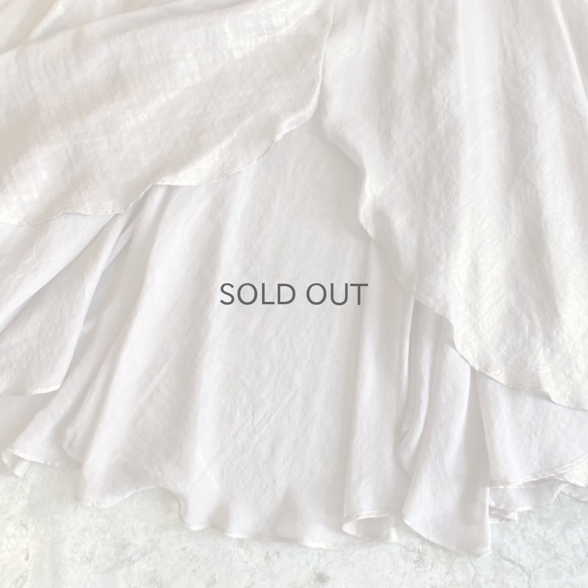 画像7: COLOR LUSTER ASYMMETRY DESIGN FLARE SHEER SKIRT / W23~W27 (7)