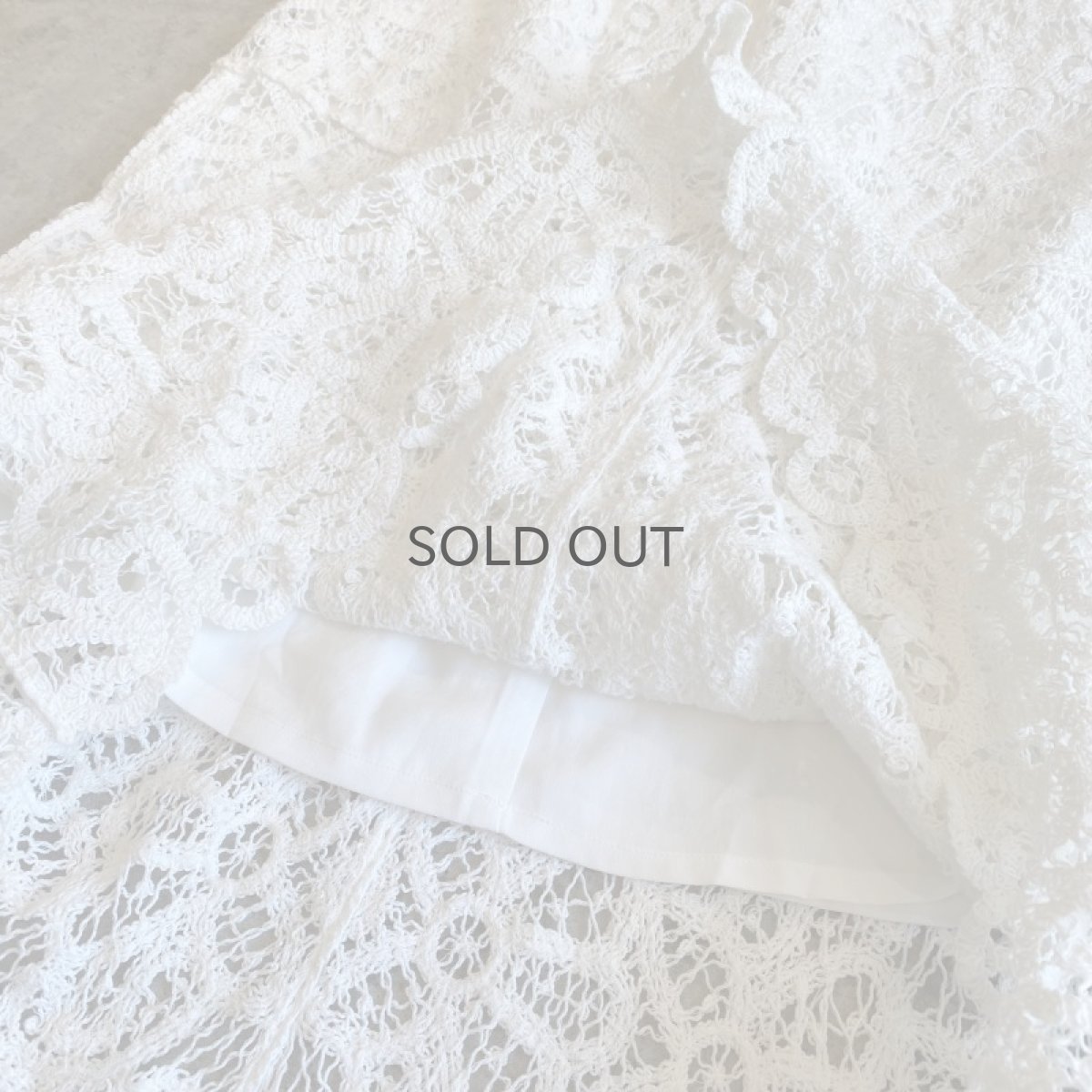 画像11: WHITE COLOR CROCHET LACE DESIGN LONG SKIRT / W25~W30 (11)