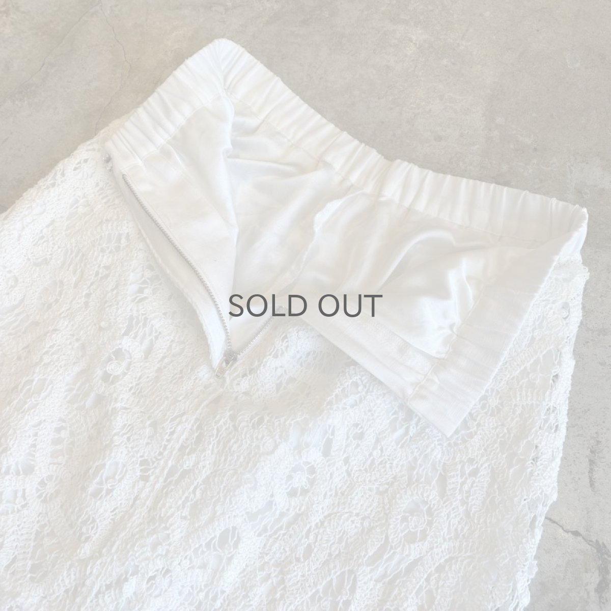 画像9: WHITE COLOR CROCHET LACE DESIGN LONG SKIRT / W25~W30 (9)