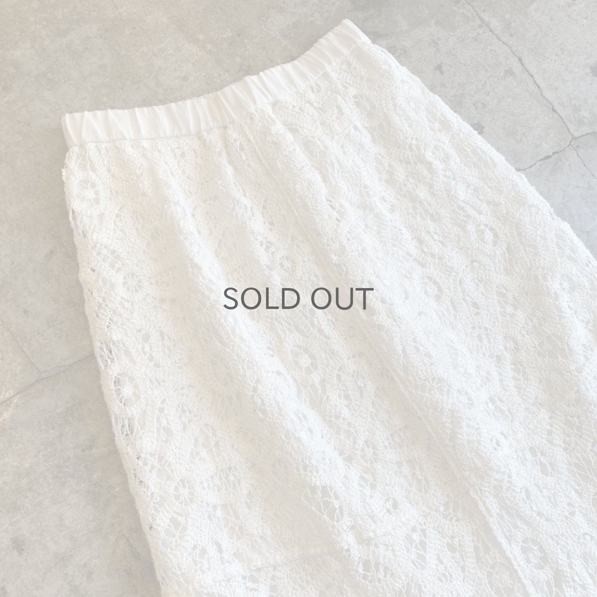 画像3: WHITE COLOR CROCHET LACE DESIGN LONG SKIRT / W25~W30 (3)