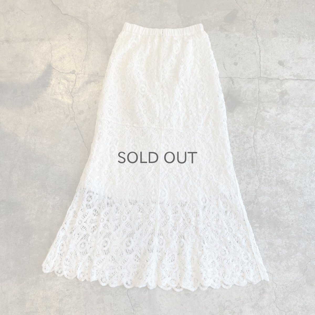 画像2: WHITE COLOR CROCHET LACE DESIGN LONG SKIRT / W25~W30 (2)