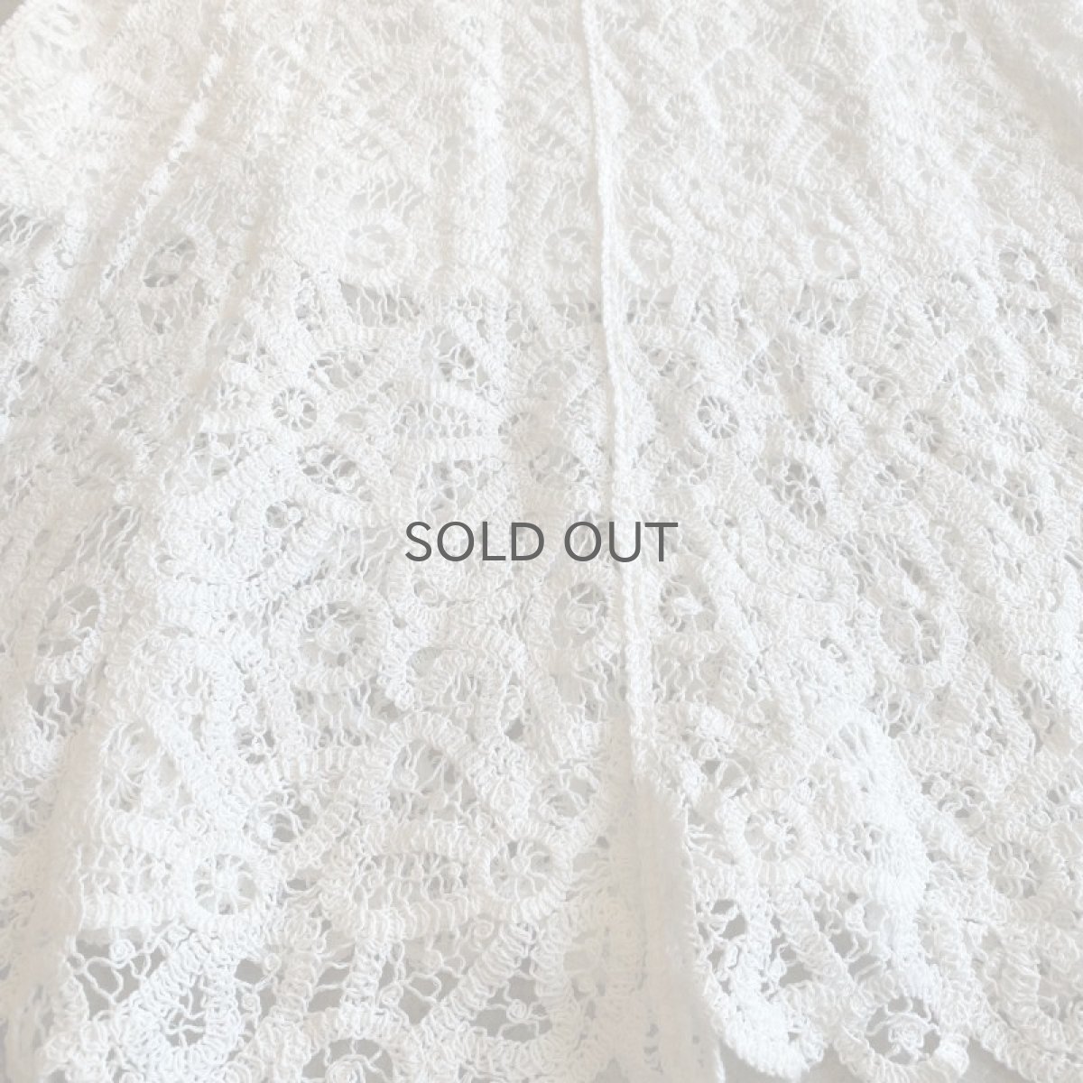 画像6: WHITE COLOR CROCHET LACE DESIGN LONG SKIRT / W25~W30 (6)