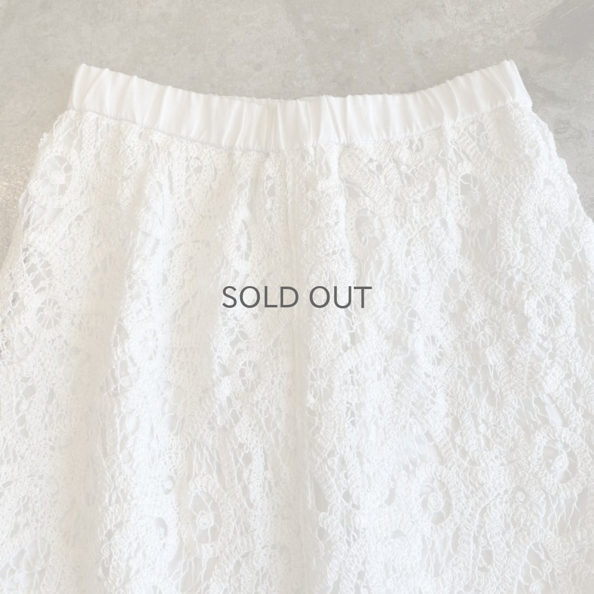 画像7: WHITE COLOR CROCHET LACE DESIGN LONG SKIRT / W25~W30 (7)