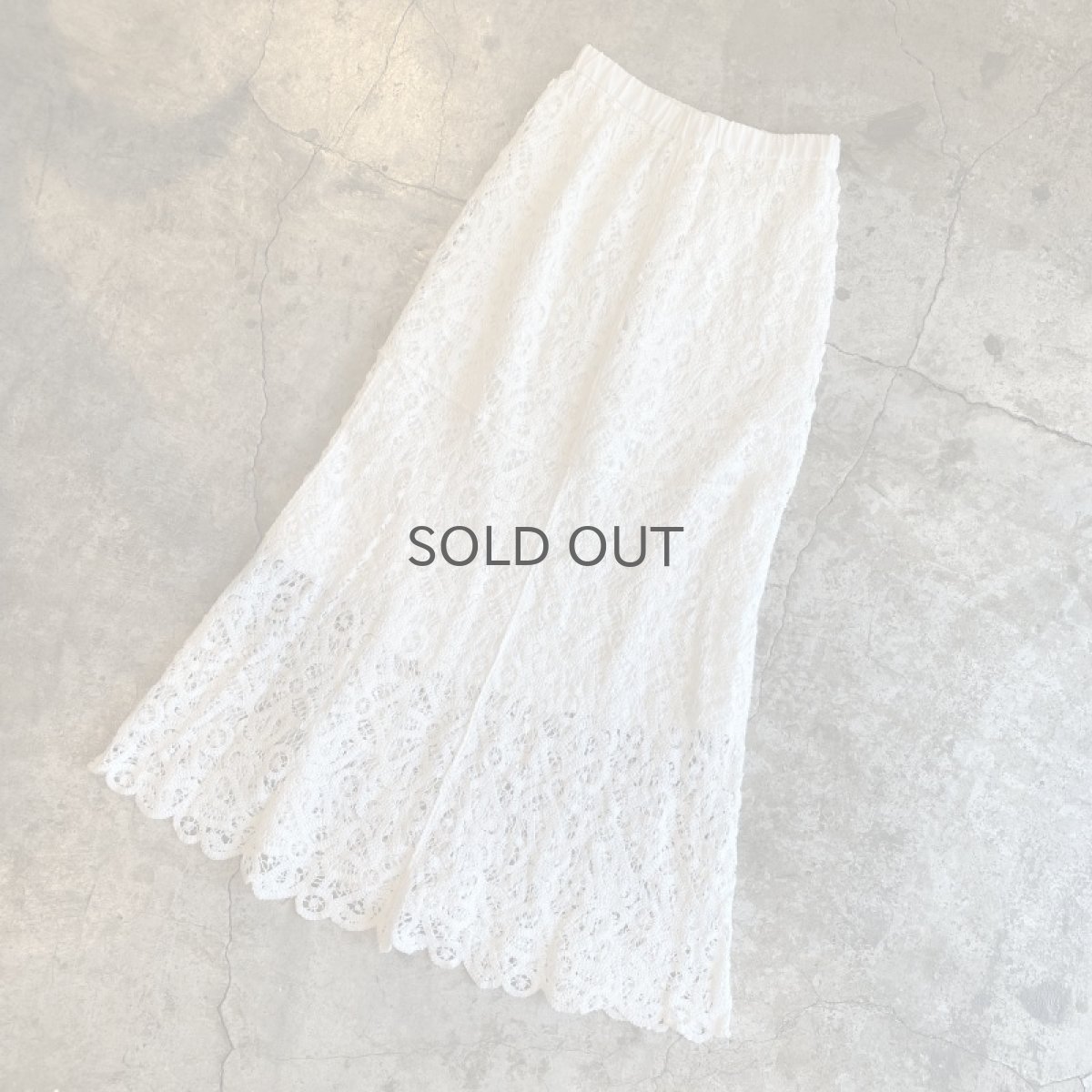 画像4: WHITE COLOR CROCHET LACE DESIGN LONG SKIRT / W25~W30 (4)
