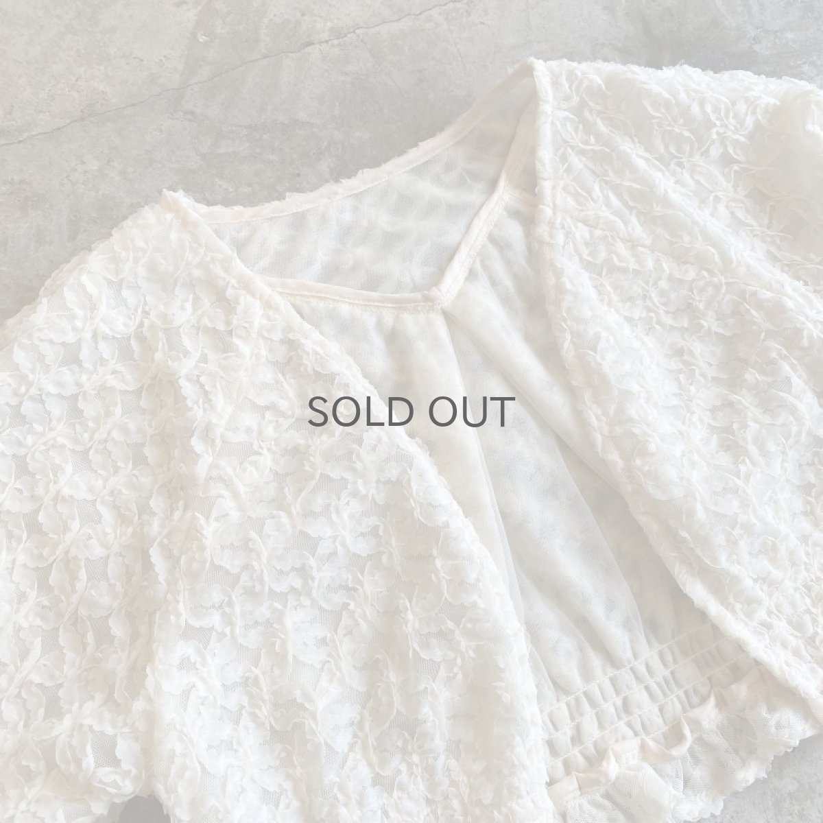 画像3: TULLE SHEER DESIGN FRILL S/S BOLERO / Ladies M (3)