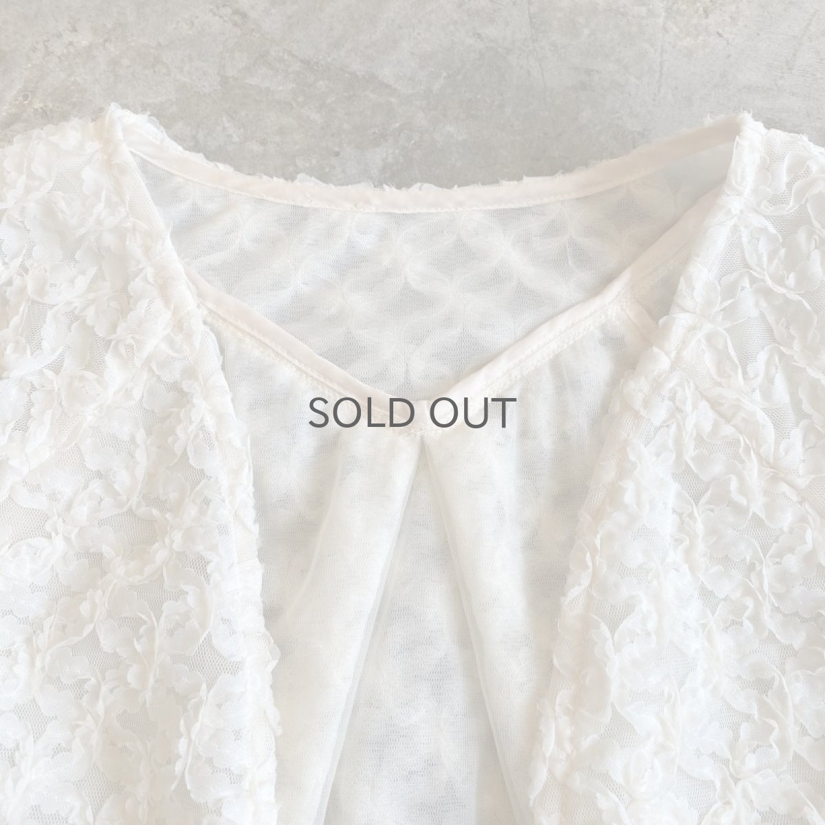 画像8: TULLE SHEER DESIGN FRILL S/S BOLERO / Ladies M (8)