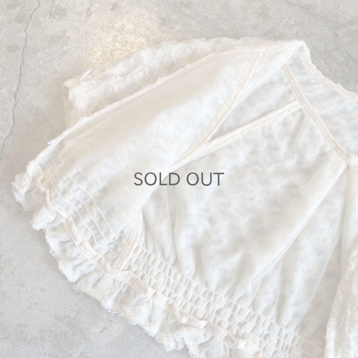 画像7: TULLE SHEER DESIGN FRILL S/S BOLERO / Ladies M (7)