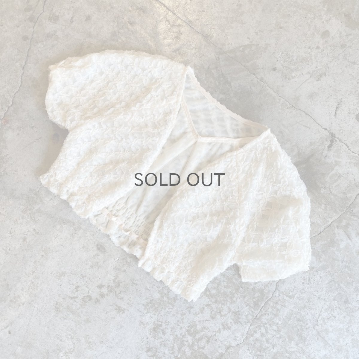 画像4: TULLE SHEER DESIGN FRILL S/S BOLERO / Ladies M (4)