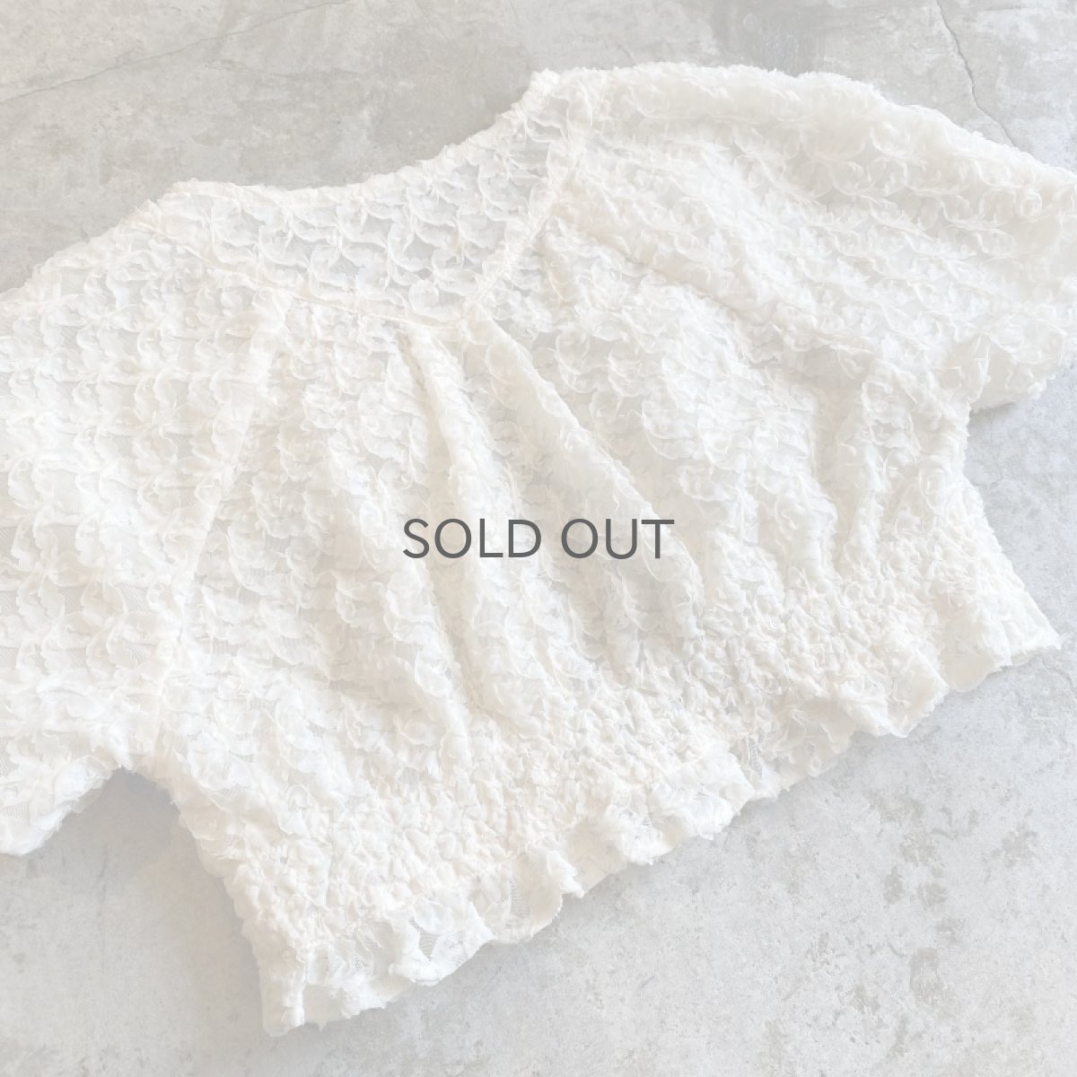 画像12: TULLE SHEER DESIGN FRILL S/S BOLERO / Ladies M (12)