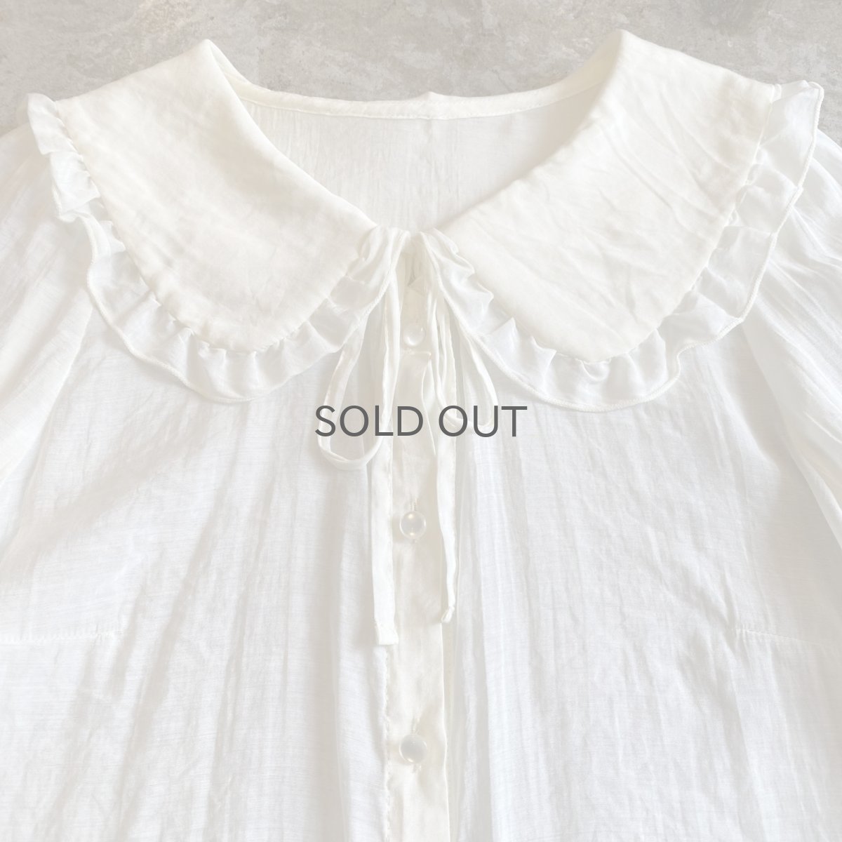 画像5: DESIGN COLLAR SHEER L/S BLOUSE / Ladies M (5)