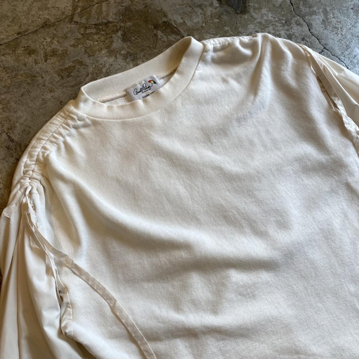 画像3: 【ARNOLD PALMER】WHITE COLOR SLEEVE DESIGN SWEAT / Ladies M  (3)