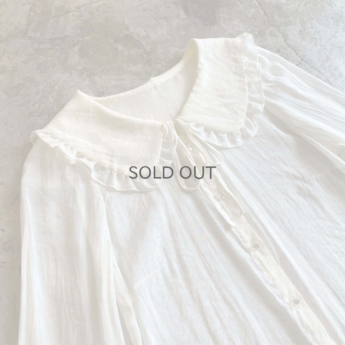 画像3: DESIGN COLLAR SHEER L/S BLOUSE / Ladies M (3)