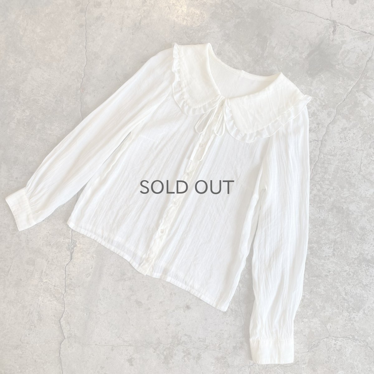 画像4: DESIGN COLLAR SHEER L/S BLOUSE / Ladies M (4)