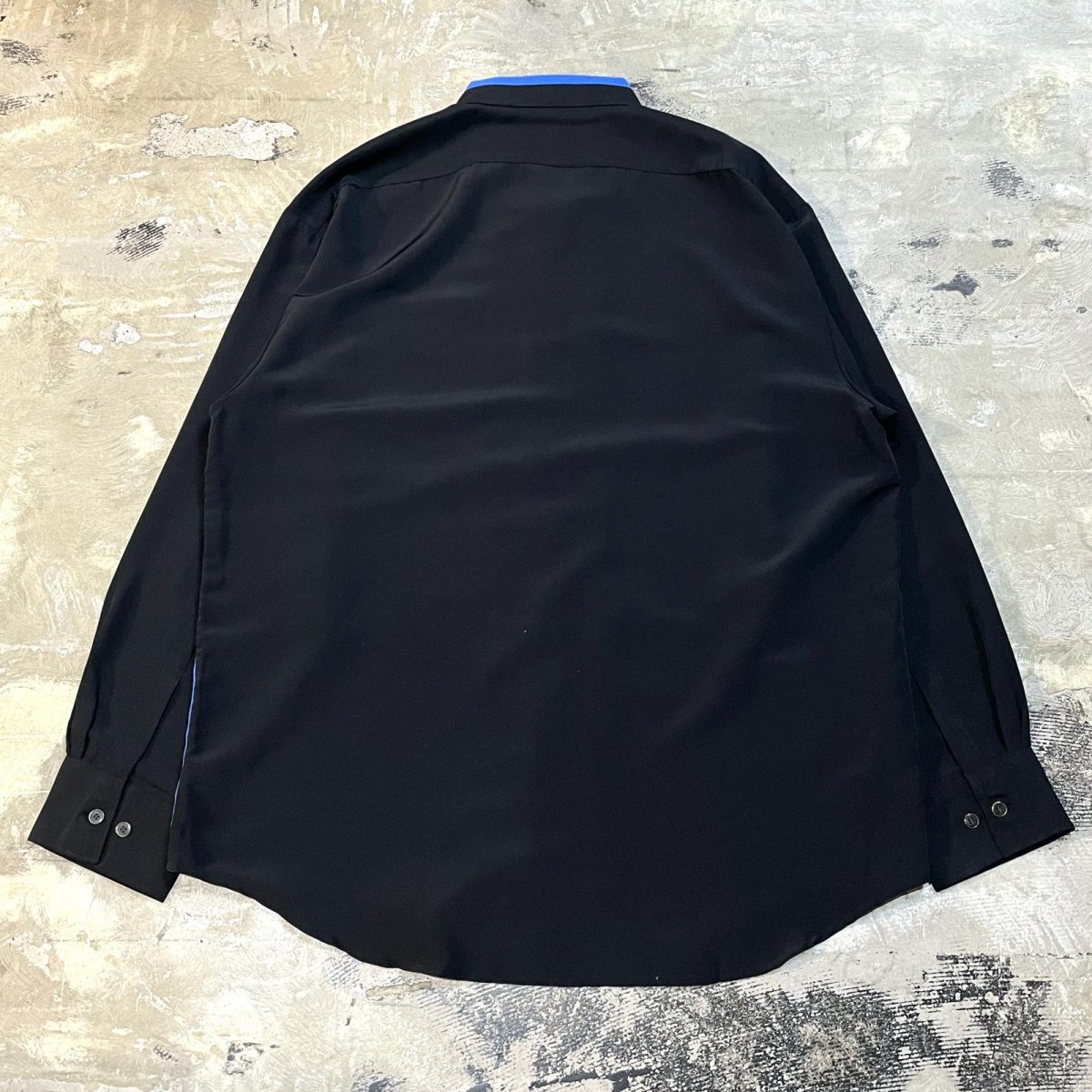 画像2: FRONT PLEATED COLOR SWITCHED L/S SHIRT / Mens L (2)