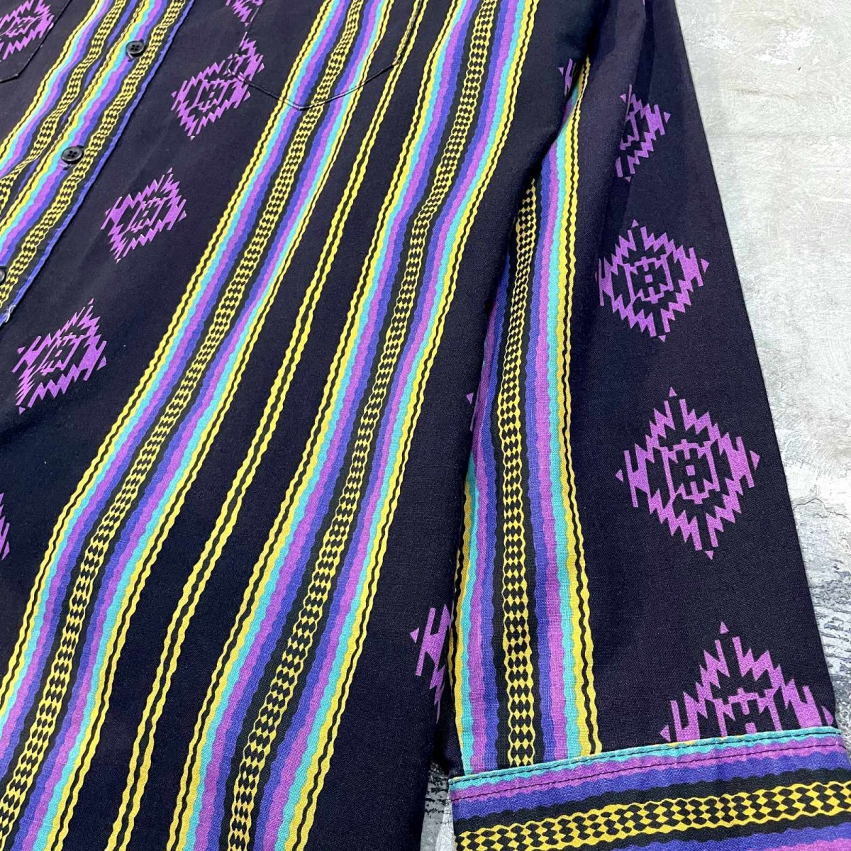 画像6: "WRANGLER" MULTI STRIPE PATTERN WESTERN L/S SHIRT / Mens L (6)