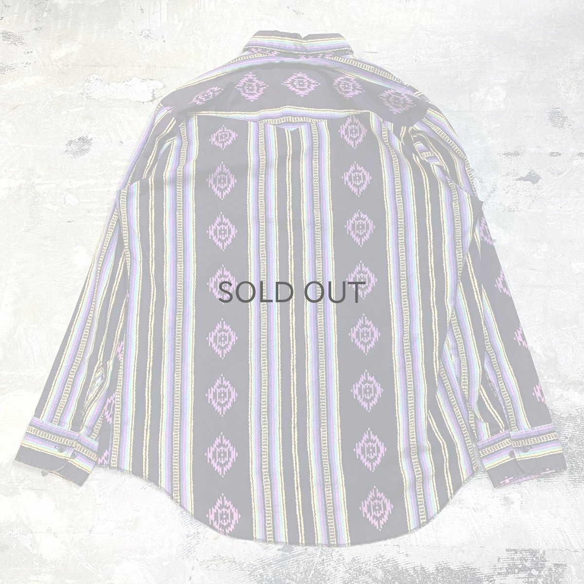 画像2: "WRANGLER" MULTI STRIPE PATTERN WESTERN L/S SHIRT / Mens L (2)