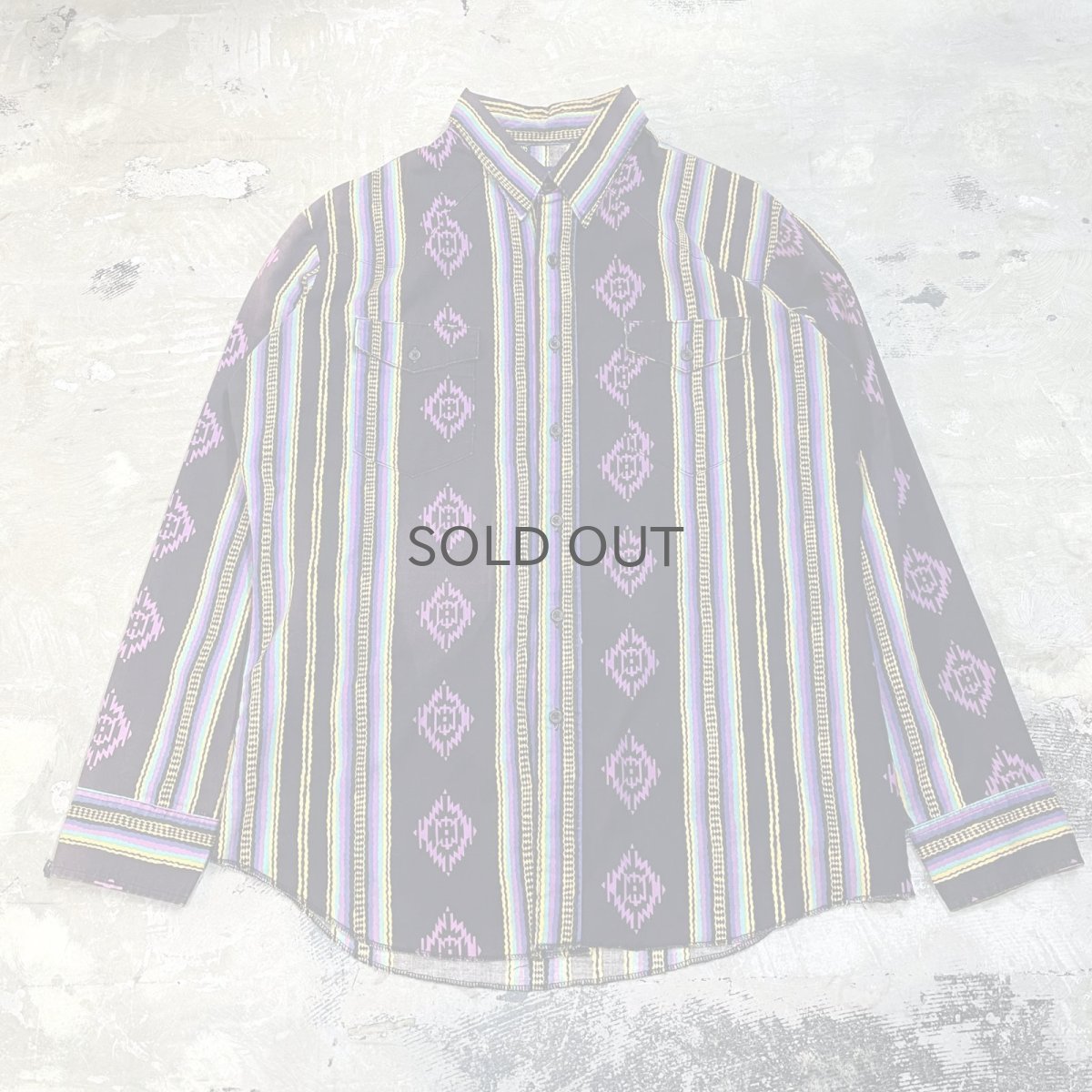 画像1: "WRANGLER" MULTI STRIPE PATTERN WESTERN L/S SHIRT / Mens L (1)