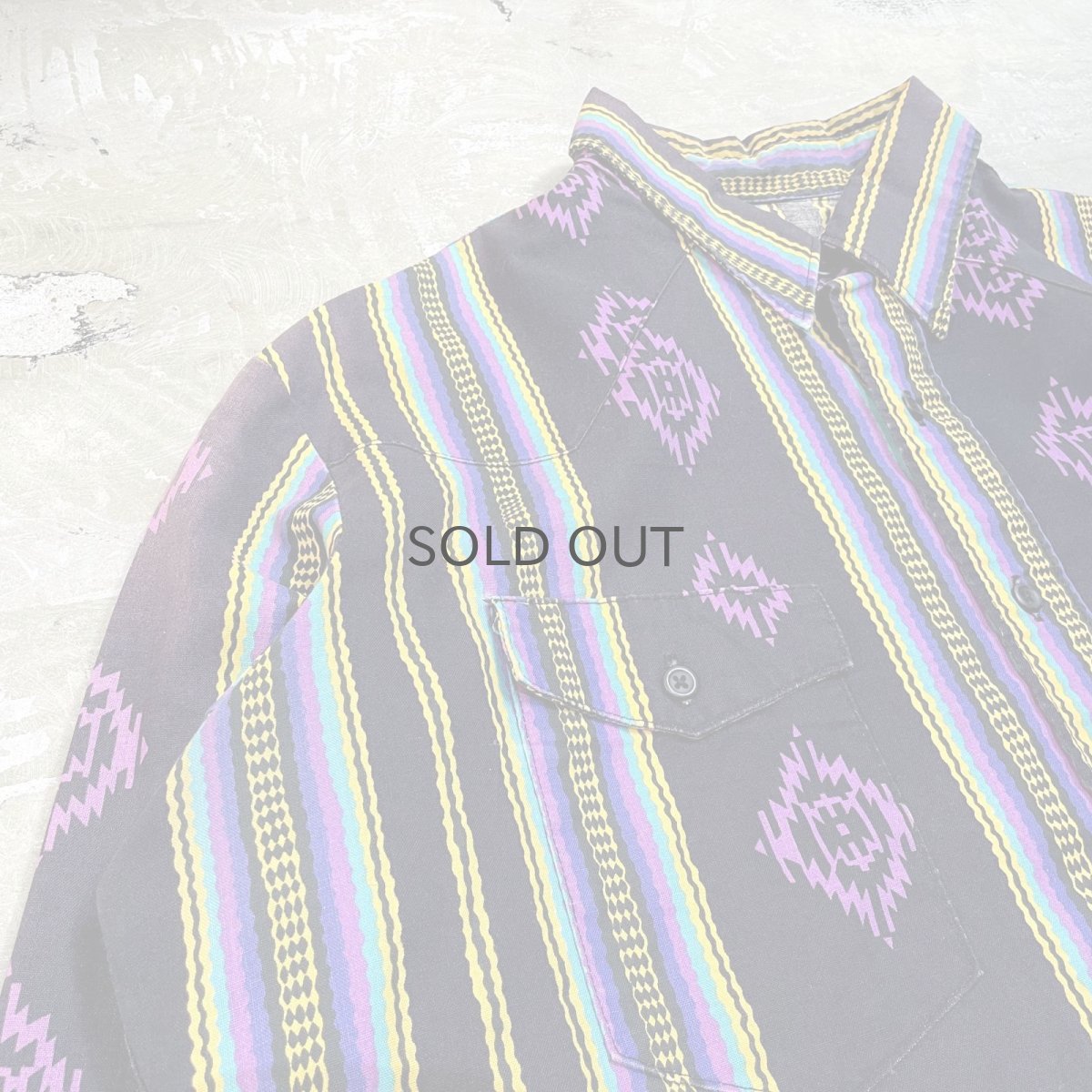 画像3: "WRANGLER" MULTI STRIPE PATTERN WESTERN L/S SHIRT / Mens L (3)