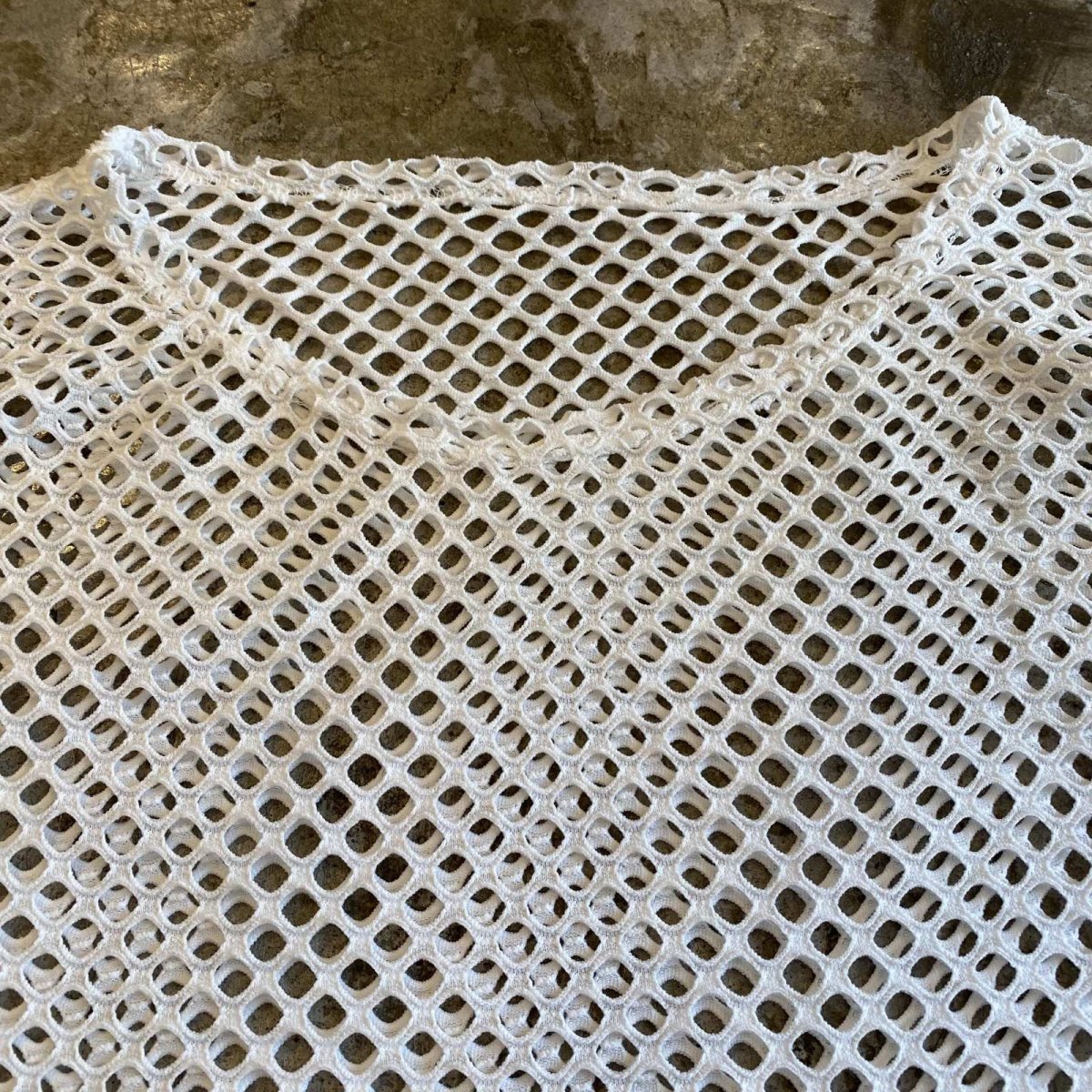 画像5: WHITE COLOR MESH DESIGN SHORT L/S TOPS / Ladies M~L (5)