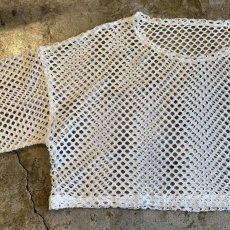 画像7: WHITE COLOR MESH DESIGN SHORT L/S TOPS / Ladies M~L (7)