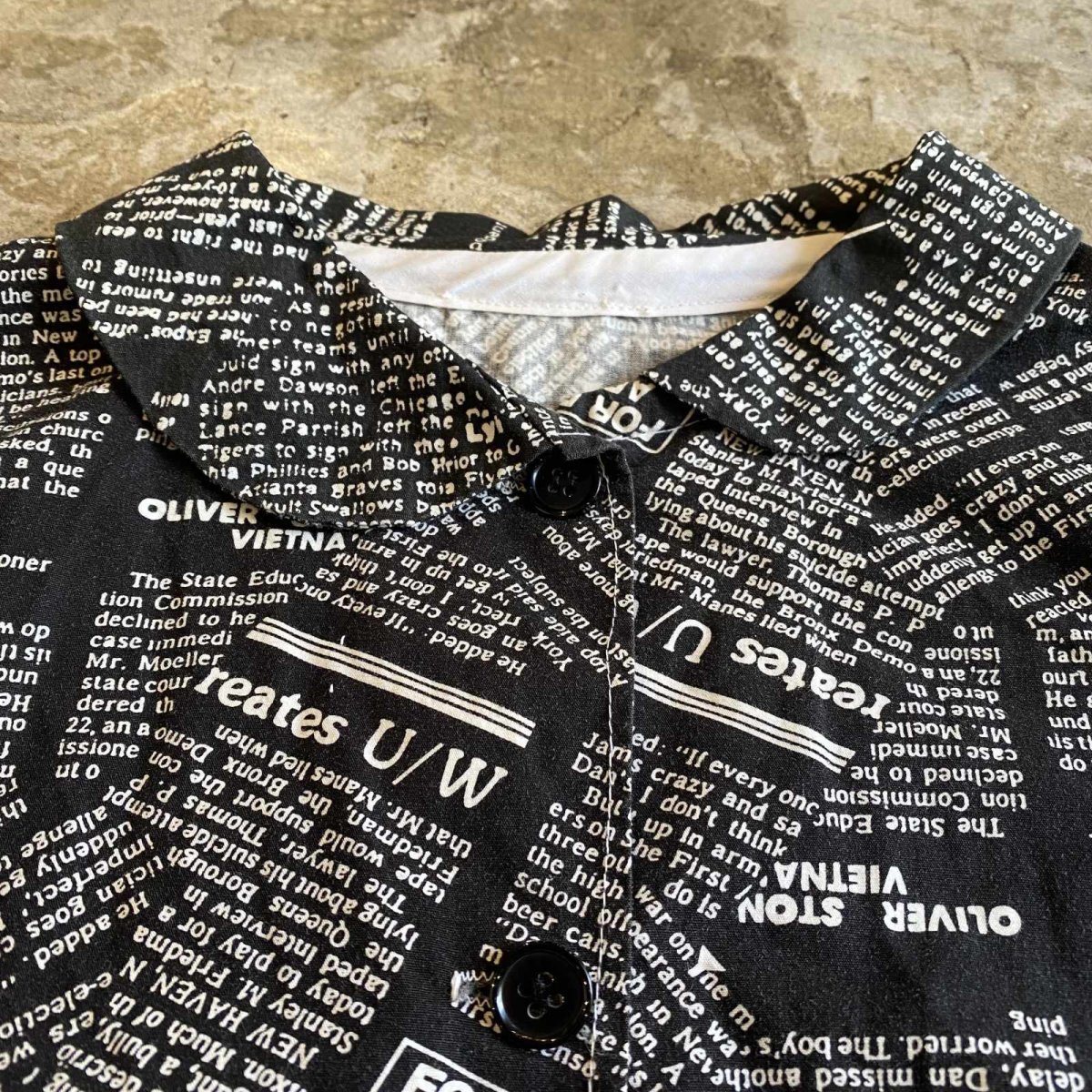 画像5: ENGLISH LETTER PATTERN DESIGN COTTON L/S SHIRT / Ladies M (5)