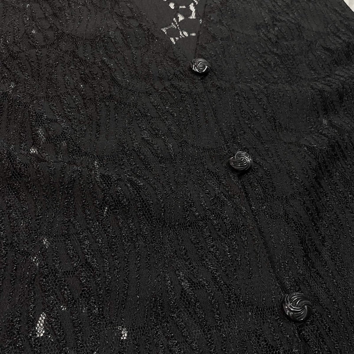 画像5: ALL OVER ART PATTERN LACE UP VEST / Mens L (5)