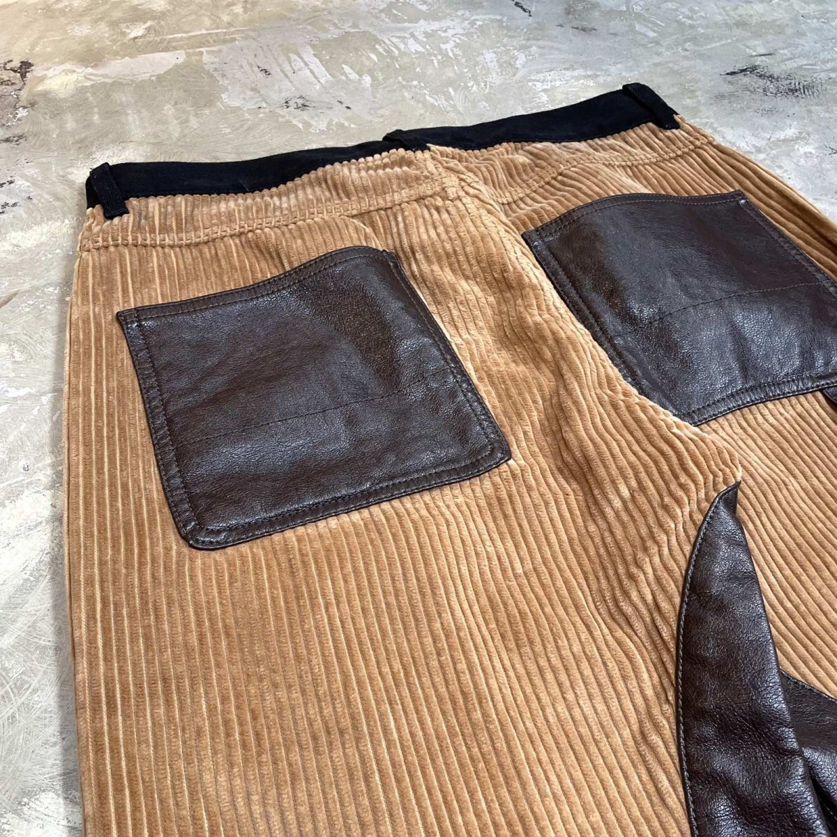 画像9: MATERIAL SWITCHED PATTERN STRAIGHT PANTS / W31 / MADE IN ITARY (9)