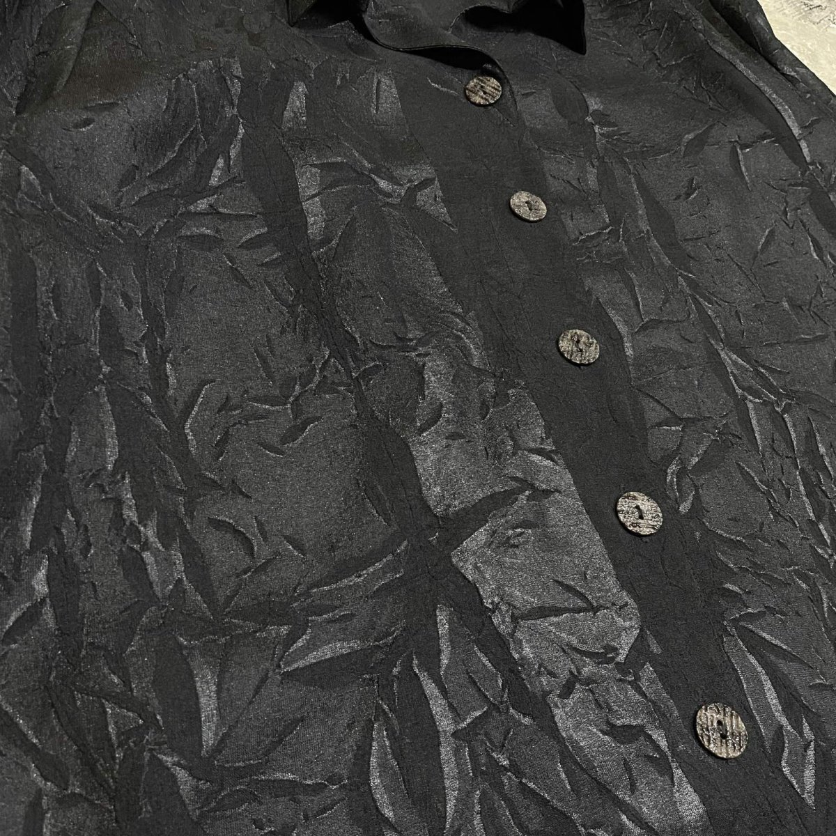 画像5: ALL OVER BOTANICAL PATTERN OPEN COLLAR L/S SHIRT / Mens S (5)