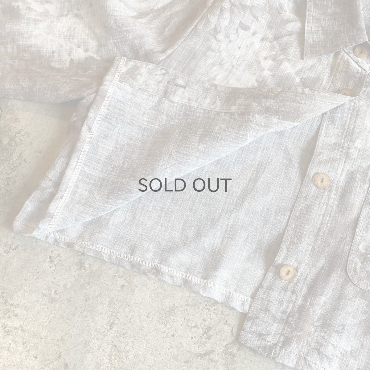 画像8: FLORAL PATTERN DESIGN SHEER SHORT L/S SHIRT / Ladies M (8)