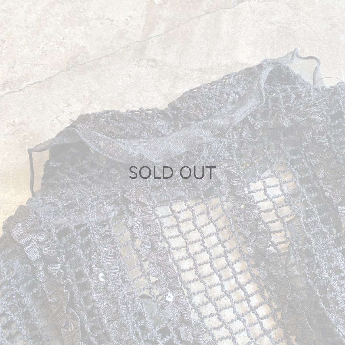 画像11: POINT SEQUINS DESIGN MESH BLACK COLOR JACKET / Ladies M (11)