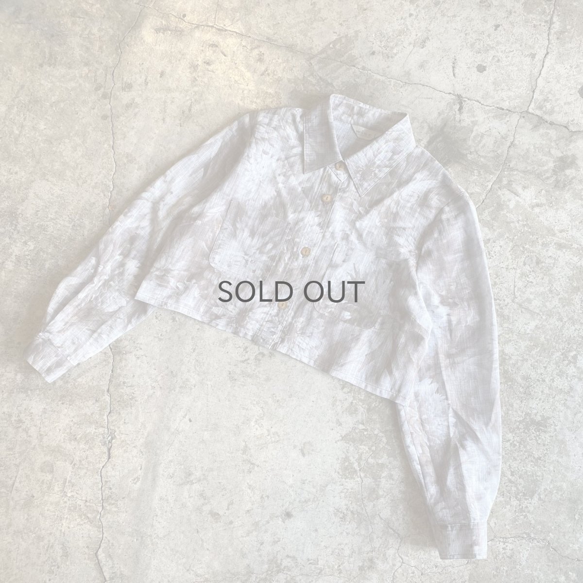 画像4: FLORAL PATTERN DESIGN SHEER SHORT L/S SHIRT / Ladies M (4)